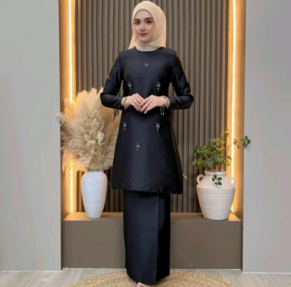 Sabrina Kurung with Beading Embroidery Black - Limited Edition