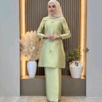 Sabrina Kurung with Beading Embroidery Honey Sage - Limited Edition