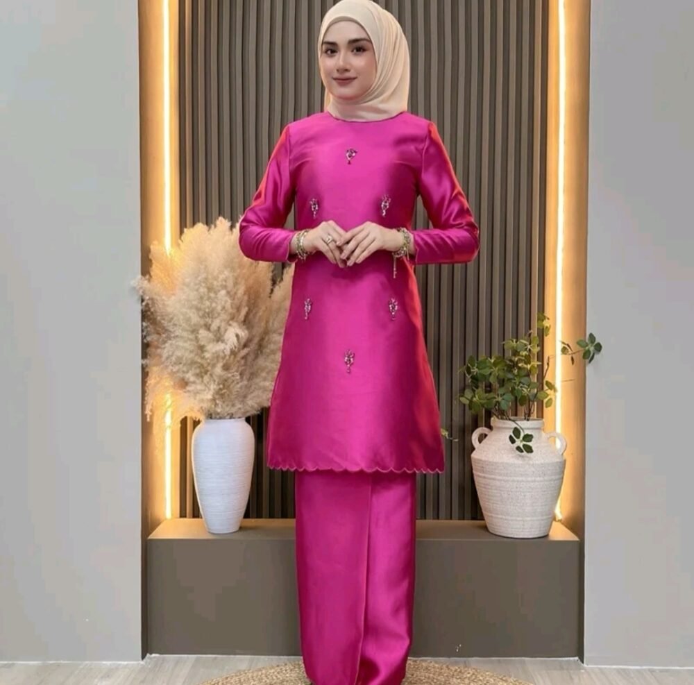 Sabrina Kurung with Beading Embroidery Honey Sage - Limited Edition