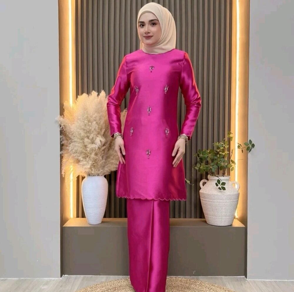 Sabrina Kurung with Beading Embroidery Honey Sage - Limited Edition