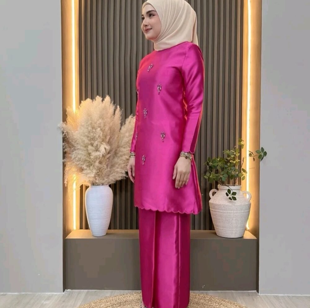 Sabrina Kurung with Beading Embroidery Honey Sage - Limited Edition