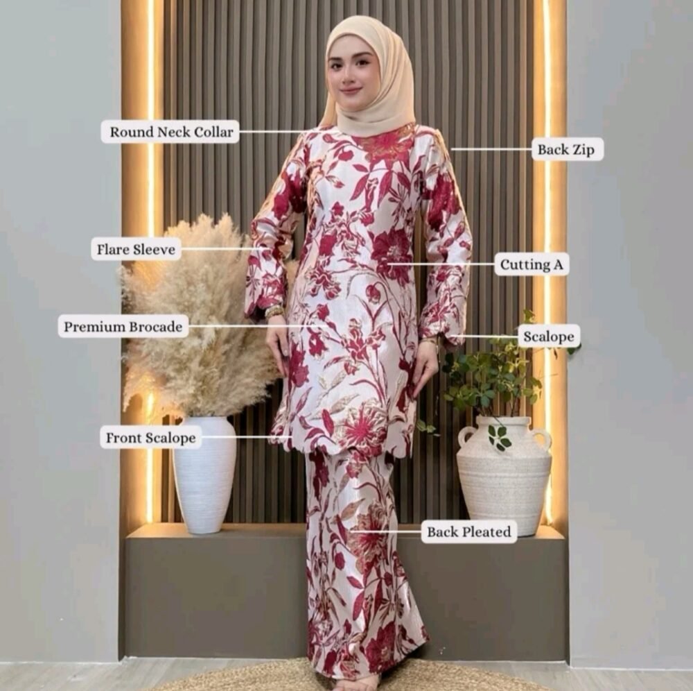 Thalia Kurung Premium Brocade Lime