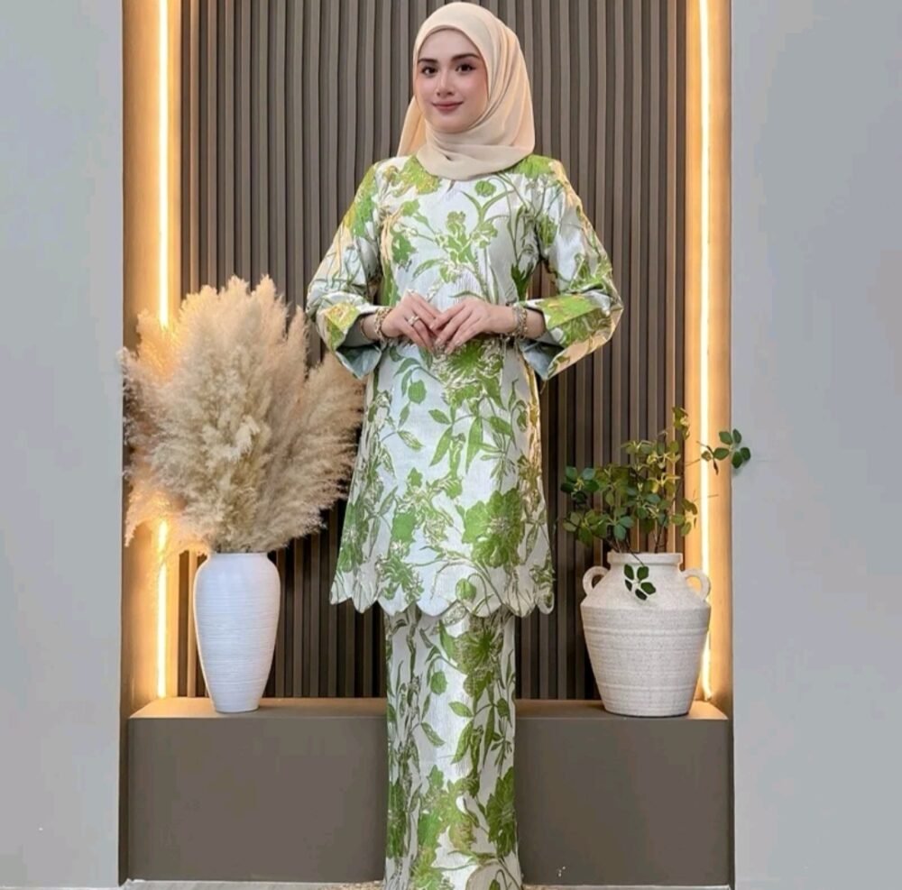 Thalia Kurung Premium Brocade Lime