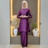 Sabrina Kurung with Beading Embroidery Plum - Limited Edition
