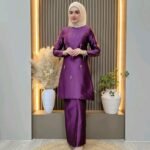 Sabrina Kurung with Beading Embroidery Plum - Limited Edition